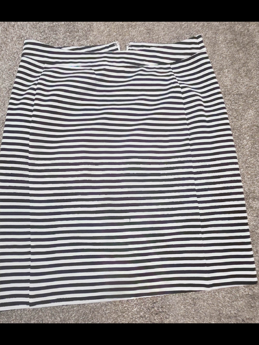 41 Hawthorn Black and White Striped Pencil Skirt